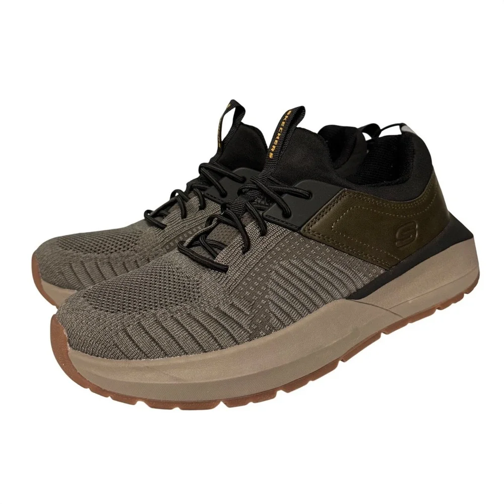 Skechers Bobs Squad Chaos Mens Olive Green Black Athletic Sneakers Shoes sz‎ 9